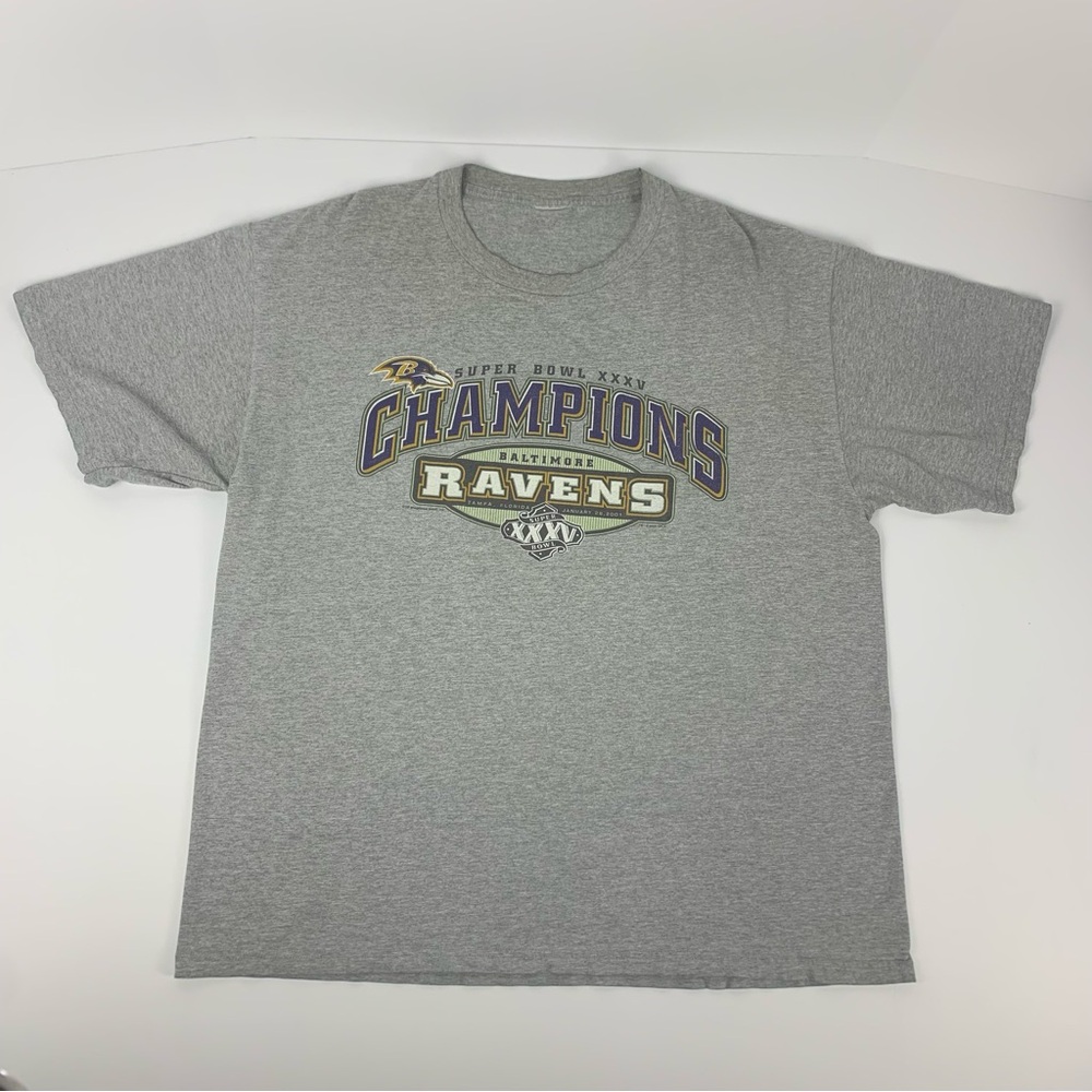 Baltimore Ravens T-Shirt  Vintage 2001 Super Bowl XXXV Champions Tee Size XXL